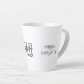 Minimalistischer Individuelle Name und Monogramm Milchtasse (Rechte Ecke)