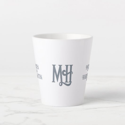 Minimalistischer Individuelle Name und Monogramm Milchtasse (Vorderseite)