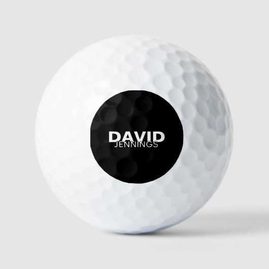 Minimalistischer Individuelle Name und Name oder L Golfball (Vorderseite)