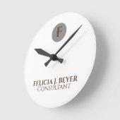 Minimalistischer individueller Name Moderner elega Runde Wanduhr (Winkel)