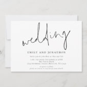 Minimalistischer informeller Script QR Code Hochze Einladung (Vorderseite)