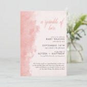 Minimalistischer Ink Wash Texture Girl Baby Sprink Einladung (Stehend Vorderseite)