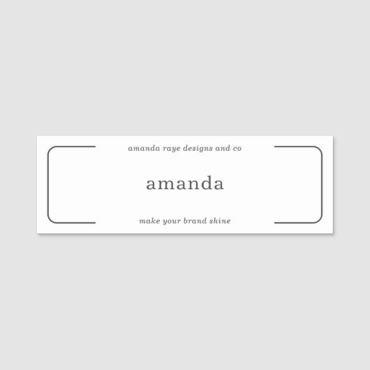 Minimalistischer Innendesign Studio Mitarbeiter Namensschild (Vorderseite)
