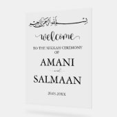 Minimalistischer islamischer Hochzeitseingang Acrylschild (Winkel)