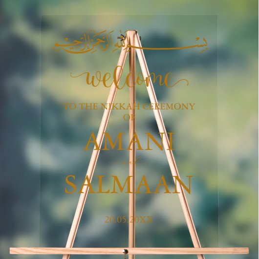 Minimalistischer islamischer Hochzeitseingang Acrylschild