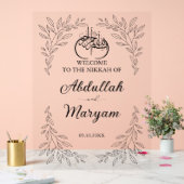 Minimalistischer islamischer Hochzeitseingang der Acrylschild (Hochzeit)