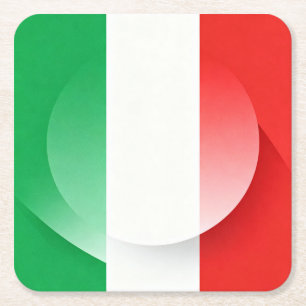 Minimalistischer italienischer Flaggen-Untersetzer Rechteckiger Pappuntersetzer