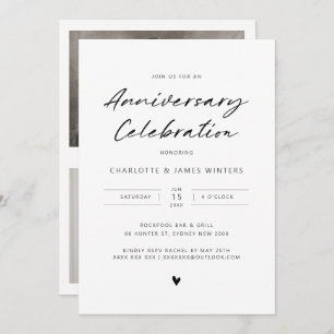 Minimalistischer Jahrestag der Liebe Einladung