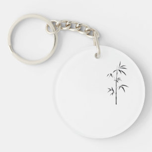 Minimalistischer japanischer Bambus-Acrylschlüssel Schlüsselanhänger