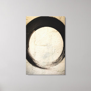 Minimalistischer japanischer Enso-Kreis Wabi-Sabi Leinwanddruck