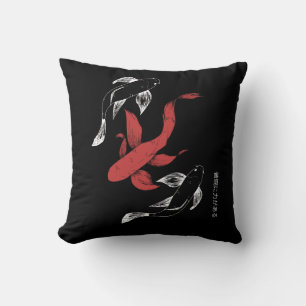 Minimalistischer japanischer Koi Fish handGezeichn Kissen