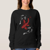 Minimalistischer japanischer Koi Fish handGezeichn Sweatshirt (Vorderseite)
