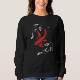 Minimalistischer japanischer Koi Fish handGezeichn Sweatshirt
