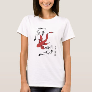 Minimalistischer japanischer Koi Fish handGezeichn T-Shirt