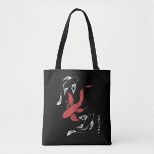 Minimalistischer japanischer Koi Fish handGezeichn Tasche