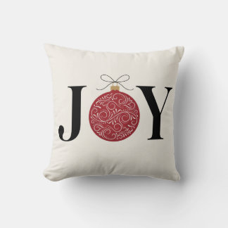 Minimalistischer Joy-Weihnachts-Rot-Ornament-Kisse Kissen