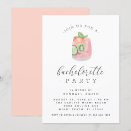 Minimalistischer Junggeselinnen-Abschied Einladung