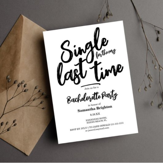 Minimalistischer Junggeselinnen-Abschied Einladung