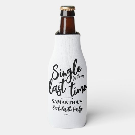 Minimalistischer Junggeselinnen-Abschied Flaschenkühler (Flaschenvorderseite)