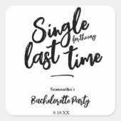 Minimalistischer Junggeselinnen-Abschied Quadratischer Aufkleber (Vorderseite)