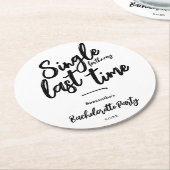 Minimalistischer Junggeselinnen-Abschied Runder Pappuntersetzer (Angewinkelt)