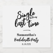 Minimalistischer Junggeselinnen-Abschied Schaumweinetikett (Einzelnes Label)