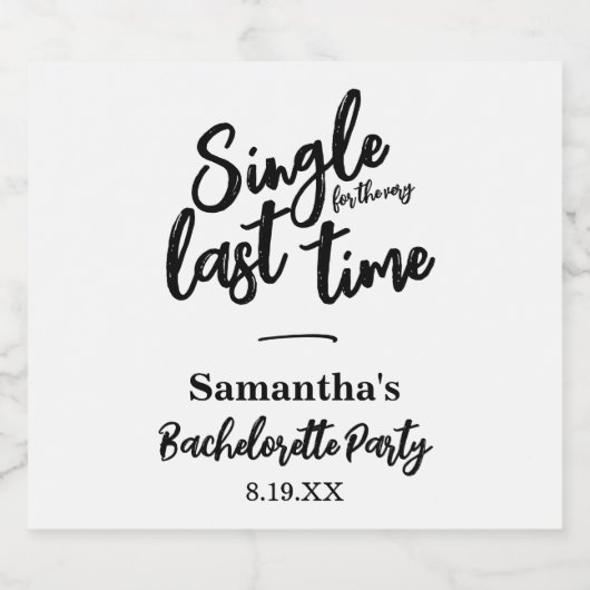 Minimalistischer Junggeselinnen-Abschied Schaumweinetikett (Einzelnes Label)