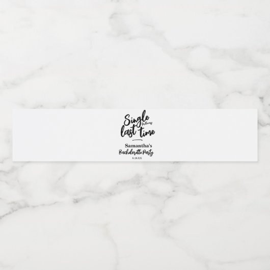 Minimalistischer Junggeselinnen-Abschied Wasserflaschenetikett (Einzelnes Label)