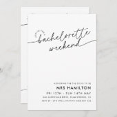 Minimalistischer Junggeselinnen-Abschied Wochenend Einladung (Vorne/Hinten)