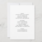 Minimalistischer Junggesellinnen-Abschieds-Wochene Einladung (Rückseite)