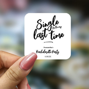 Minimalistischer Junggesellinnenabschied  Quadratischer Aufkleber