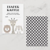 Minimalistischer Jungle Safari Baby Diaper Raffle Begleitkarte (Vorne/Hinten)