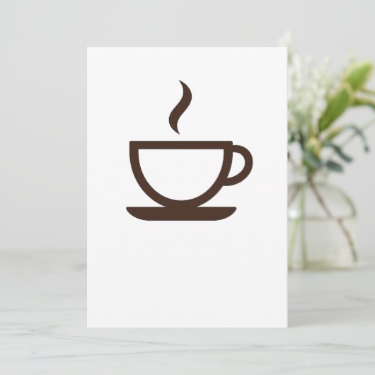 ☕ Minimalistischer Kaffee Cup - Barista & Café Vib Einladung (Stehend Vorderseite)