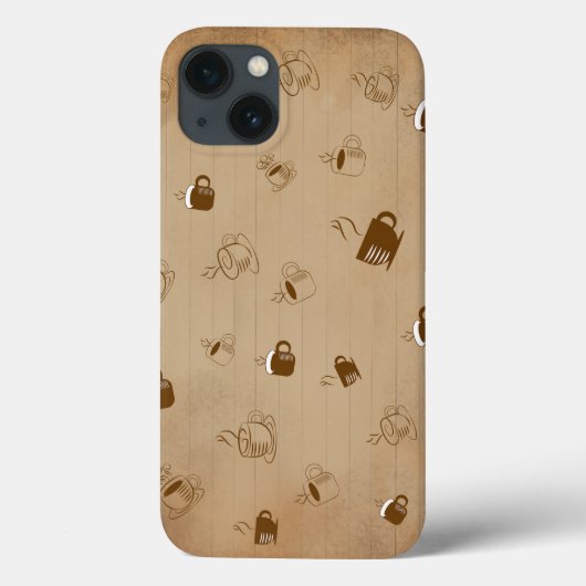 Minimalistischer Kaffee-Cup gestreiftes Muster - M Case-Mate iPhone Hülle (Rückseite)