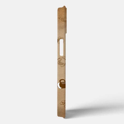 Minimalistischer Kaffee-Cup gestreiftes Muster - M Case-Mate iPhone Hülle (Rückseite / Rechts)