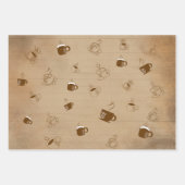 Minimalistischer Kaffee-Cup gestreiftes Muster - M Geschenkpapier Set (Vorderseite 3)