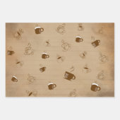 Minimalistischer Kaffee-Cup gestreiftes Muster - M Geschenkpapier Set (Vorderseite)