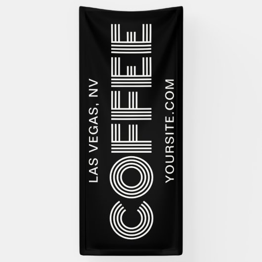 Minimalistischer Kaffee in Schwarz und Weiß Banner (Vertikal)