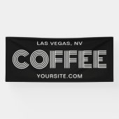 Minimalistischer Kaffee in Schwarz und Weiß Banner (Horizontal)