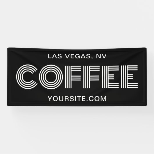 Minimalistischer Kaffee in Schwarz und Weiß Banner (Horizontal)