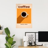 Minimalistischer Kaffeeposter, Moderne Küche Wandk Poster (Heimbüro)