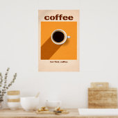 Minimalistischer Kaffeeposter, Moderne Küche Wandk Poster (Küche)