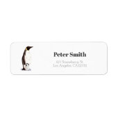 Minimalistischer Kaiser Pinguin und Rücksendeadres (Vorne)