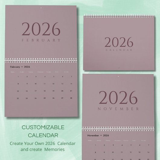 Minimalistischer Kalender mit neutralen Tönen