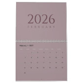 Minimalistischer Kalender mit neutralen Tönen (Feb 2027)