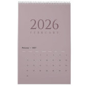 Minimalistischer Kalender mit neutralen Tönen (Feb 2027)