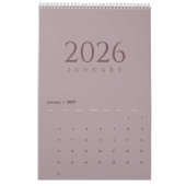 Minimalistischer Kalender mit neutralen Tönen (Jan 2027)