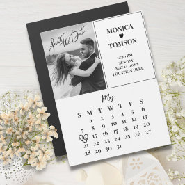 Minimalistischer Kalender Save the Date Hochzeitsm Magnetkarte