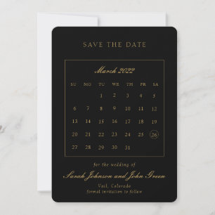 Minimalistischer Kalender zur Vorabanzeige des Hoc Save The Date