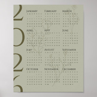 Minimalistischer Kalenderposter 2026 Poster